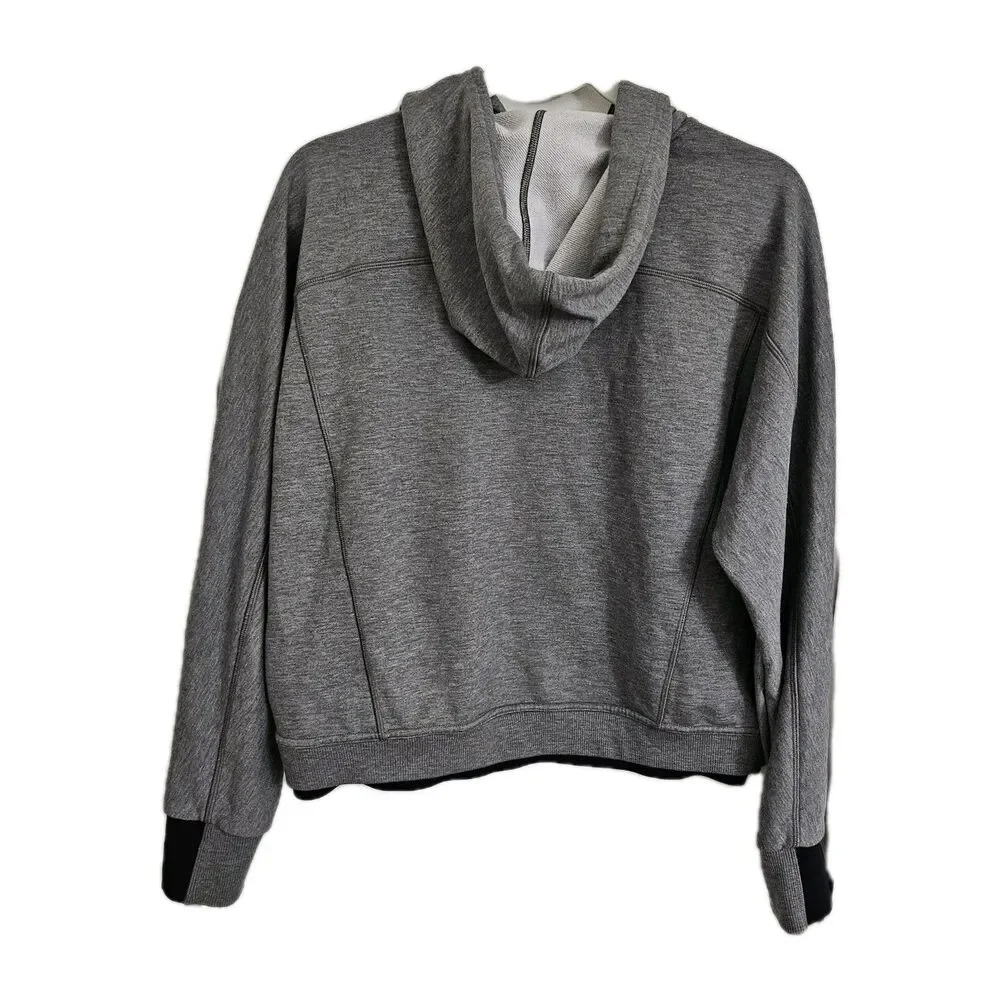 Athleta Sweater Womens Medium Gray Recover Hoodie Pullover Drawstring 599655 - Picture 7 of 10